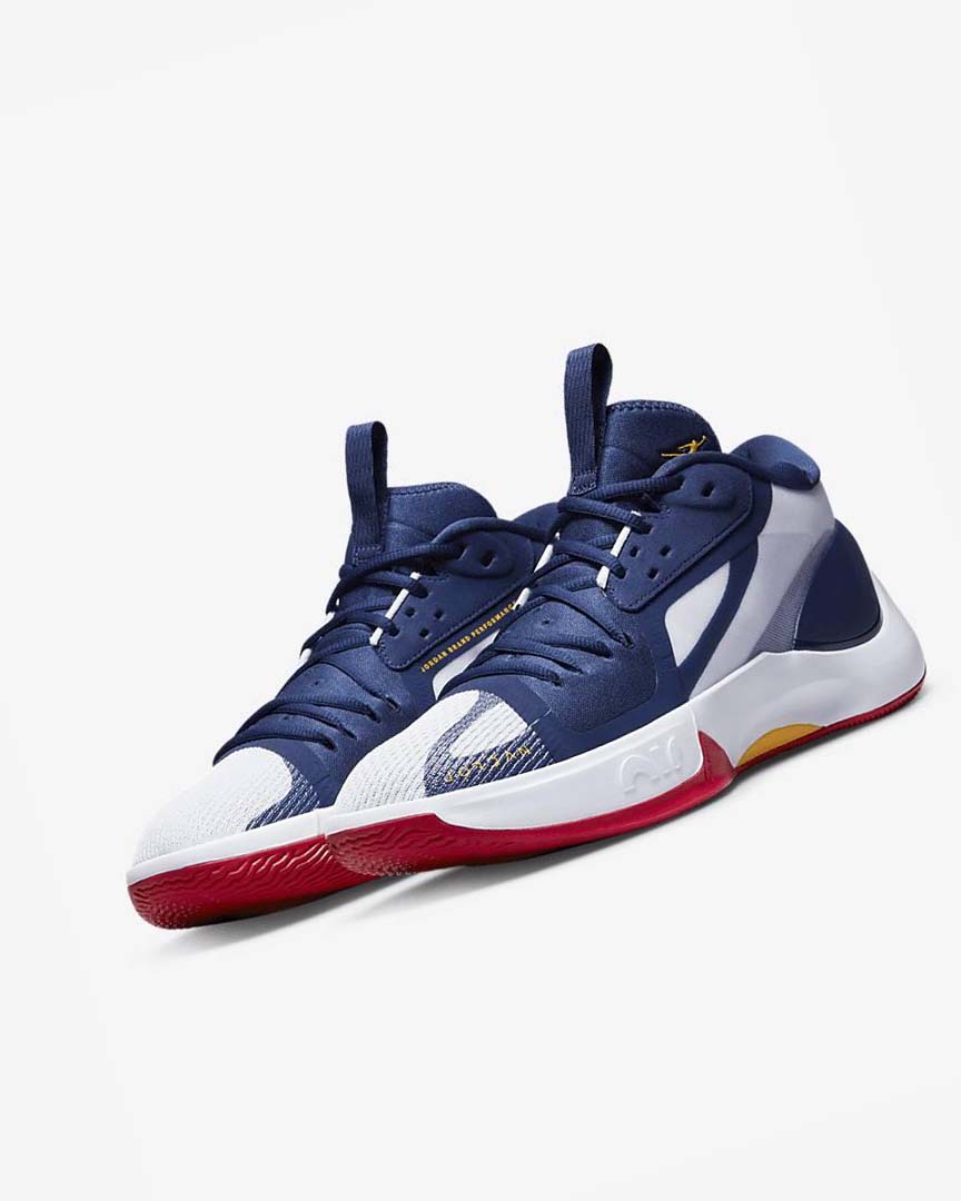 Navy / White / Red / Gold Nike Jordan Zoom Separate Men's Basketball Shoes | CA_5076