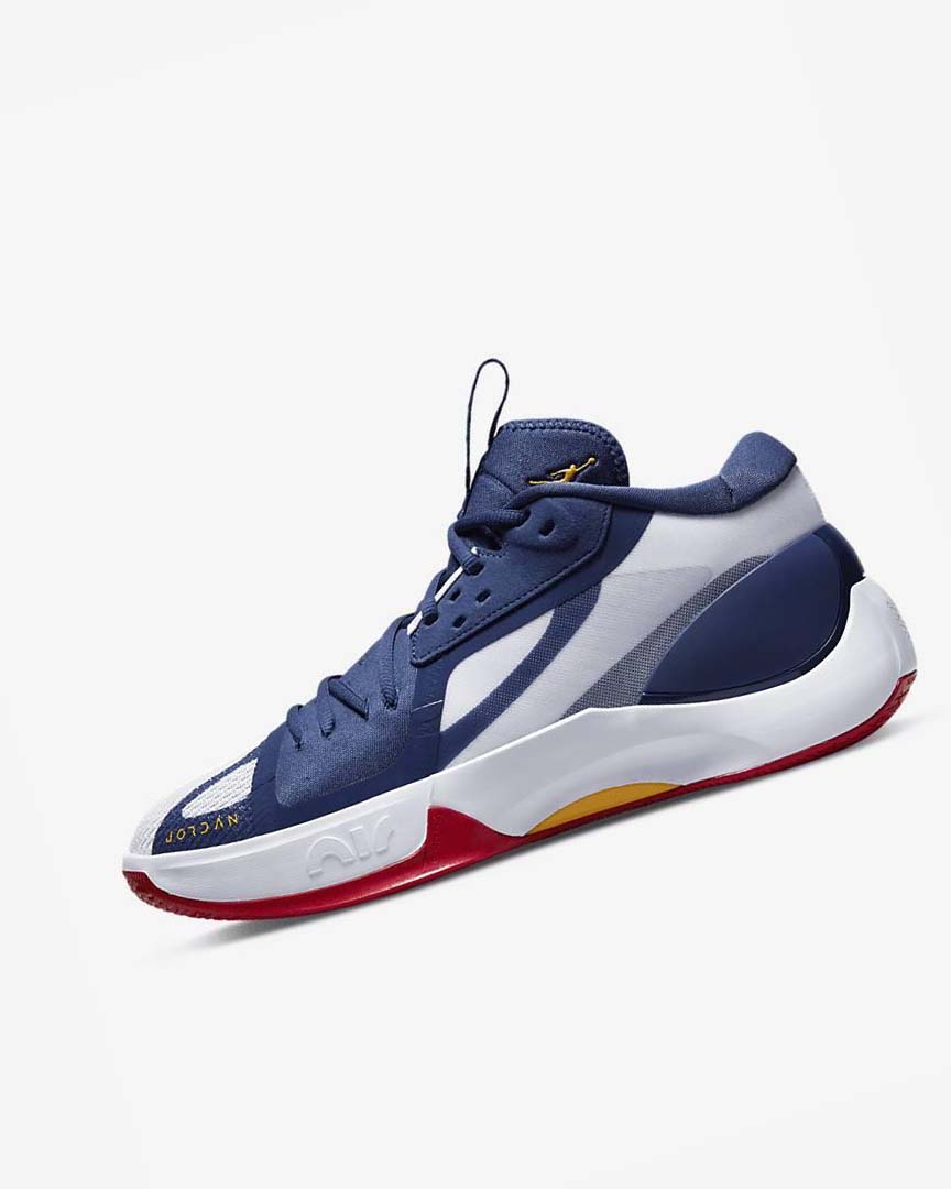 Navy / White / Red / Gold Nike Jordan Zoom Separate Men\'s Basketball Shoes | CA_5076