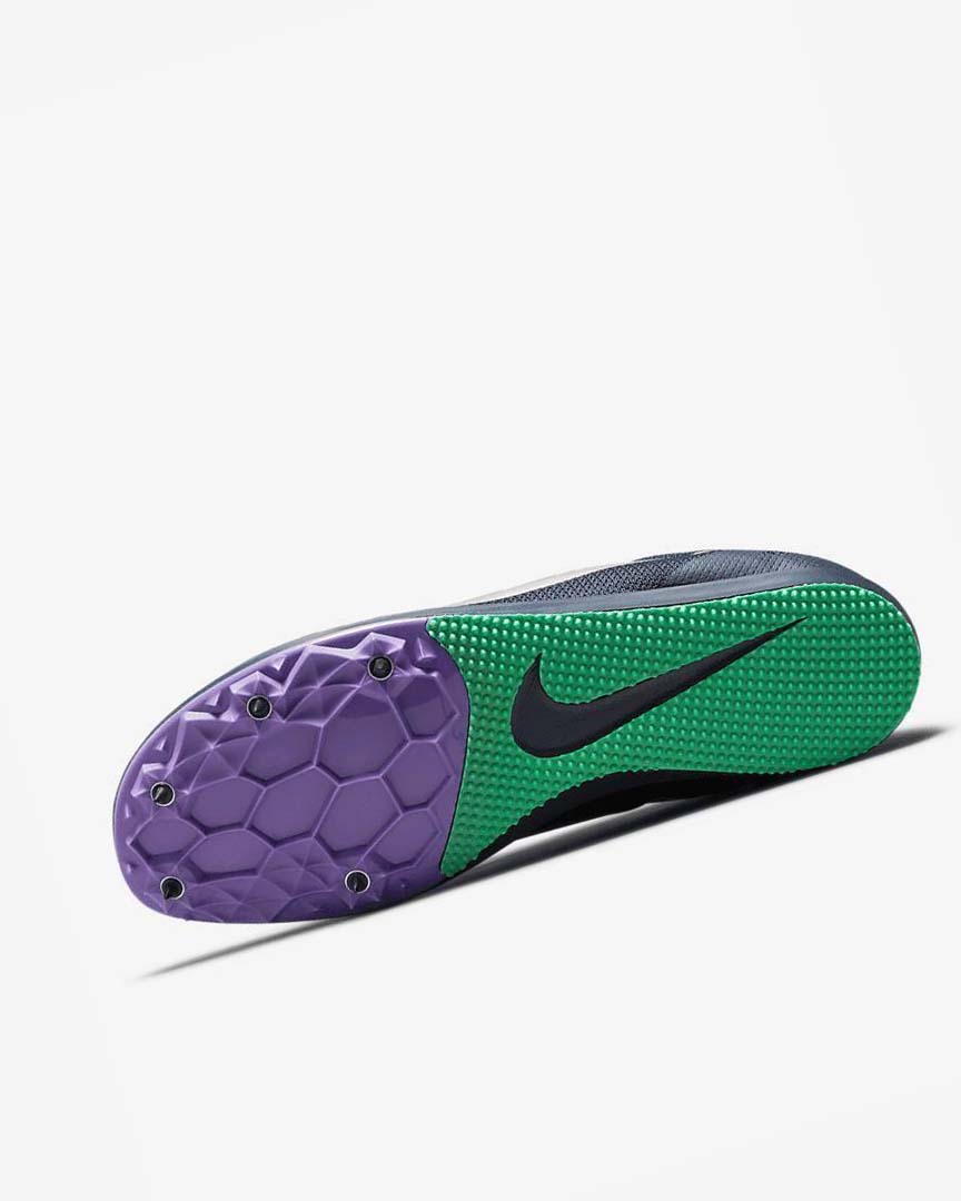 Obsidian / Turquoise / Metal Silver Nike Zoom Rival D 10 Men's Spikes | CA_3198