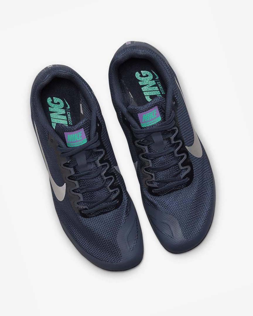 Obsidian / Turquoise / Metal Silver Nike Zoom Rival D 10 Men's Spikes | CA_3198