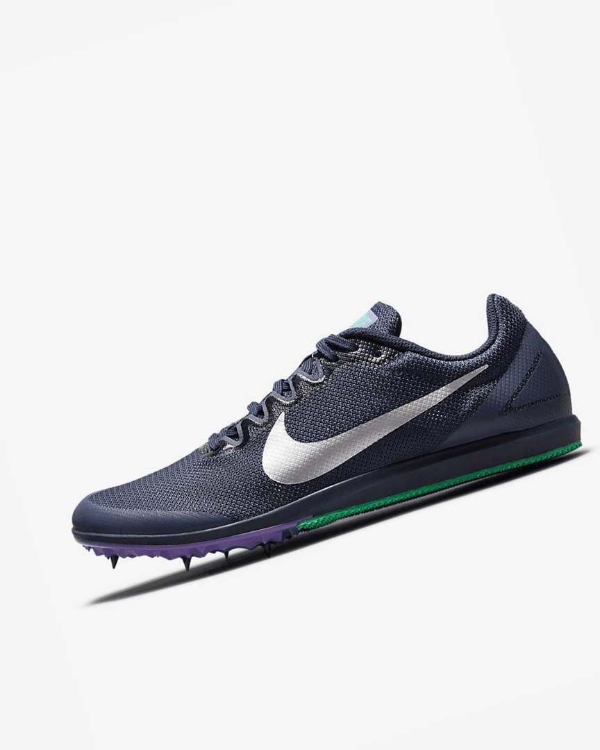 Obsidian / Turquoise / Metal Silver Nike Zoom Rival D 10 Men\'s Spikes | CA_3198