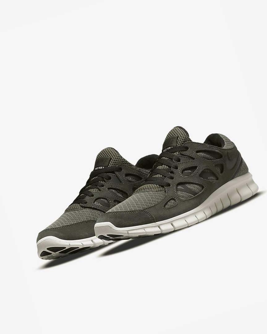 Olive / Black Nike Free Run 2 Men's Running Shoes | CA_1105
