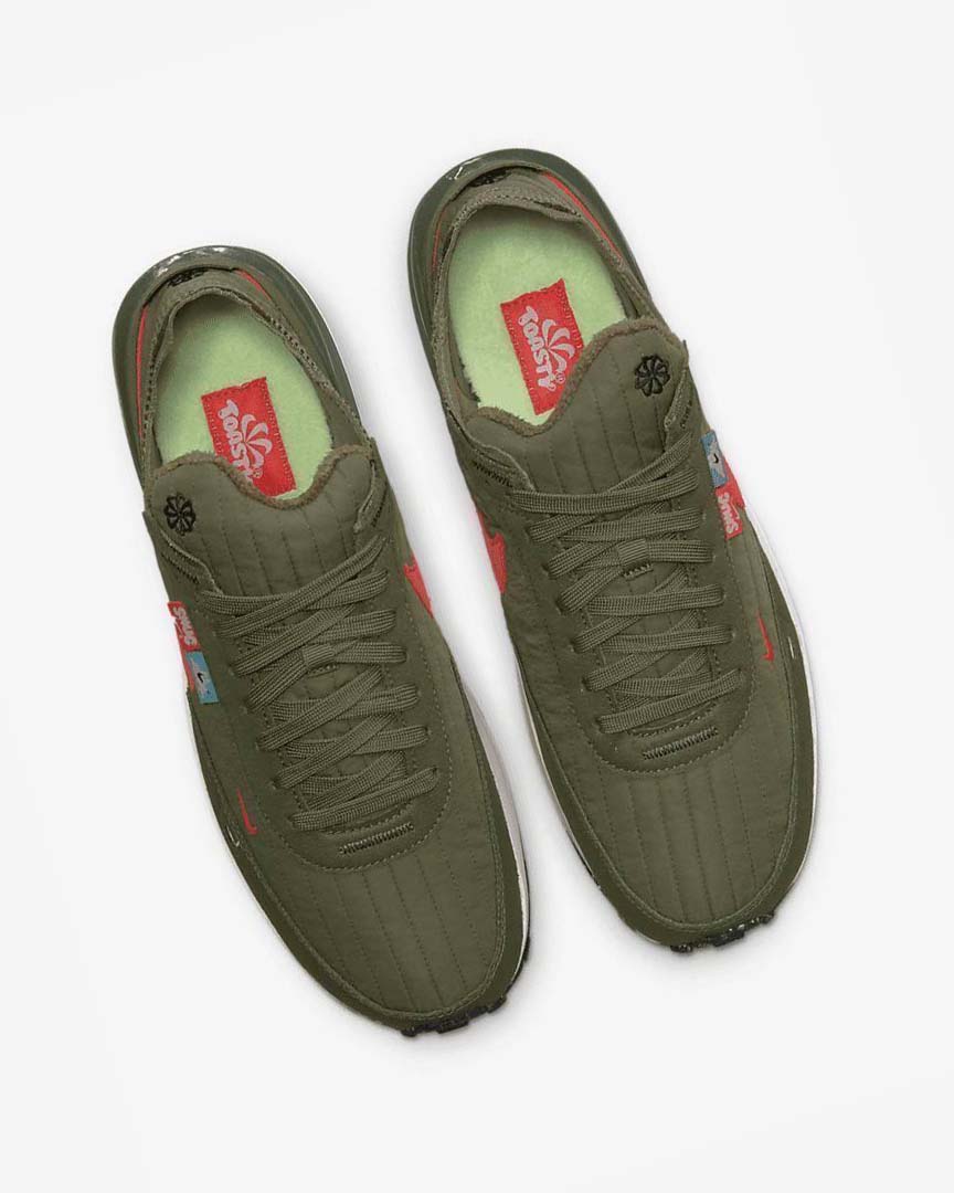 Olive / Black / Orange Nike Waffle One Premium Men's Sneakers | CA_5262