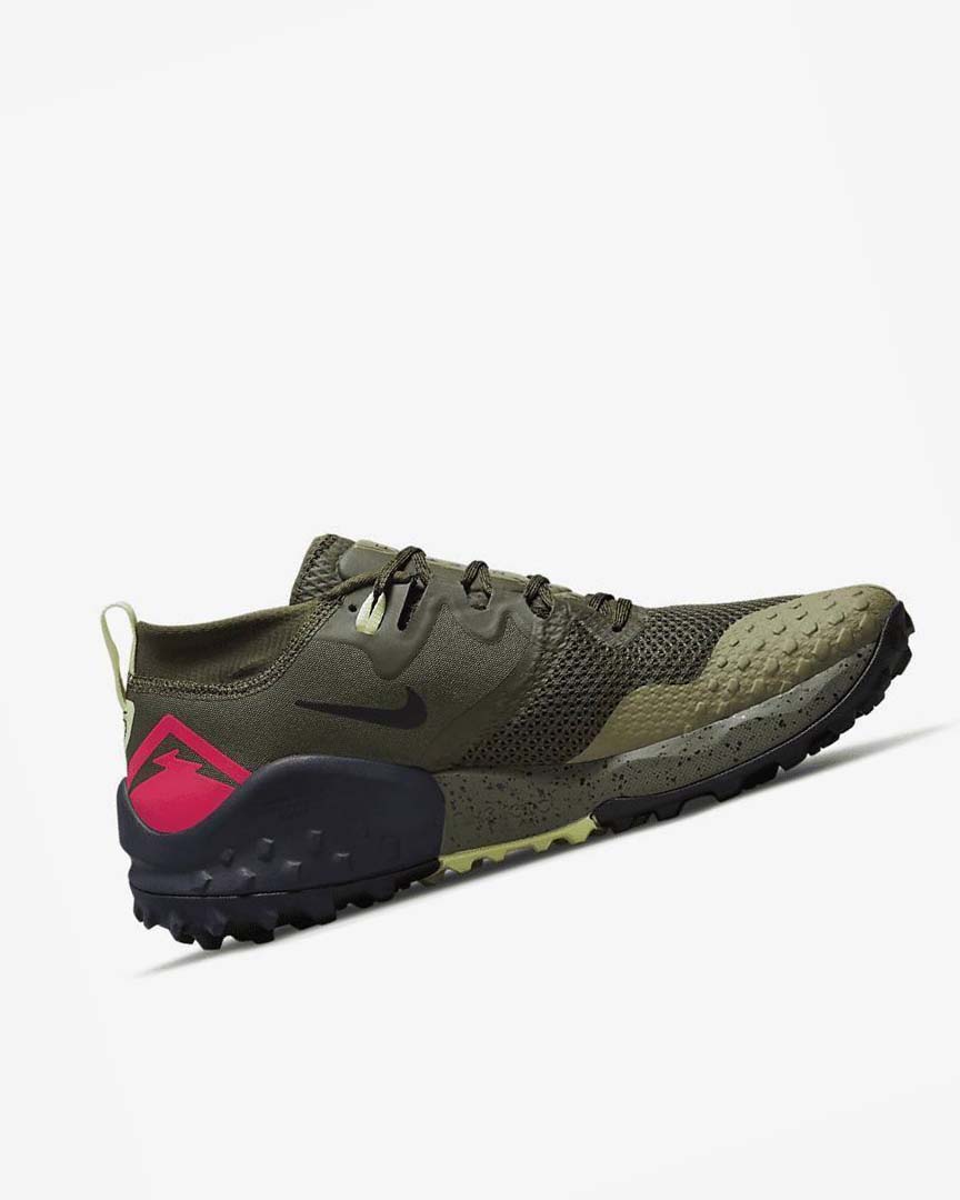 Olive / Red Nike Wildhorse 7 Men's Trail Running Shoes | CA_3082