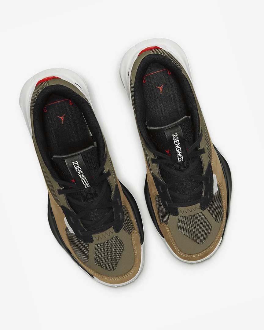 Olive / White / Brown / Red Nike Jordan Air 200E Men's Sneakers | CA_5461