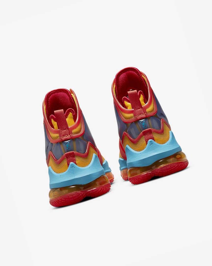 Orange / Gold / Red / Light Blue Nike LeBron 19 Men's Basketball Shoes | CA_4572