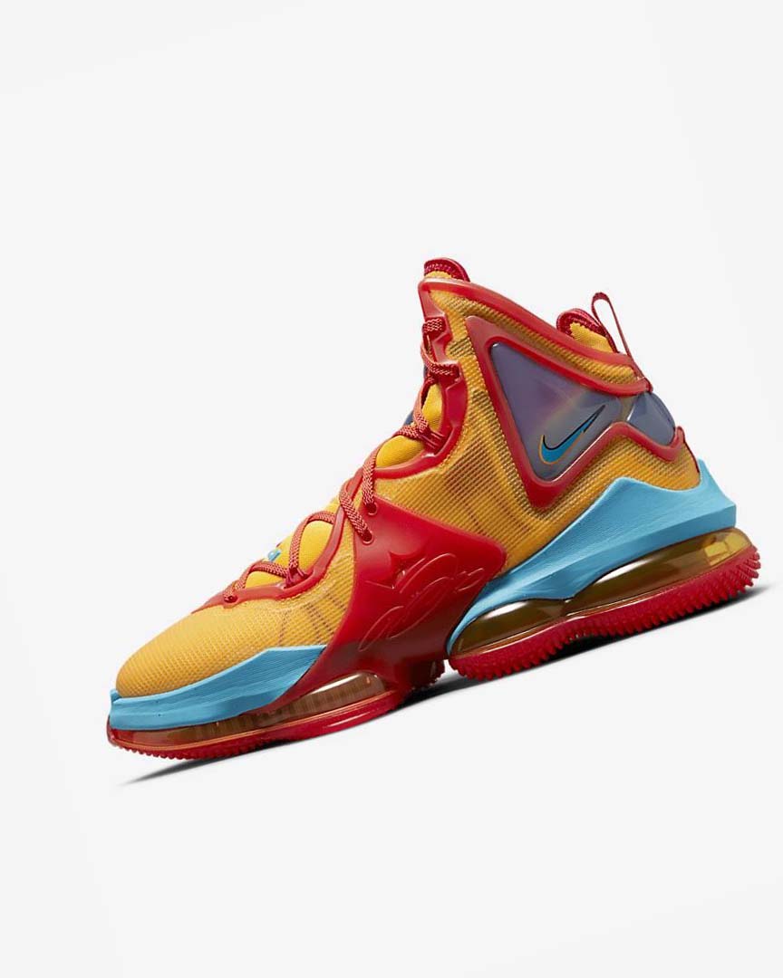 Orange / Gold / Red / Light Blue Nike LeBron 19 Men\'s Basketball Shoes | CA_4572