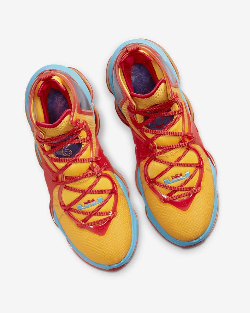 Orange / Gold / Red / Light Blue Nike LeBron 19 Women's Basketball Shoes | CA_5279