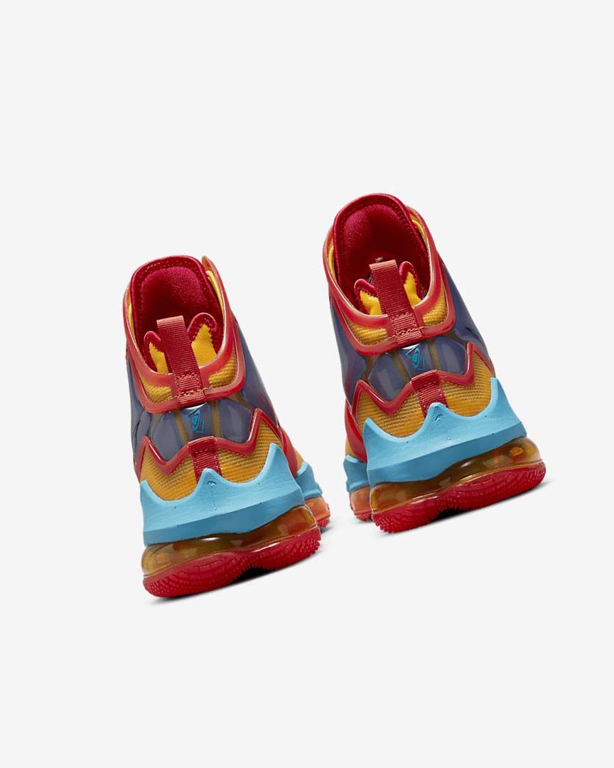 Orange / Gold / Red / Light Blue Nike LeBron 19 Women's Basketball Shoes | CA_5279