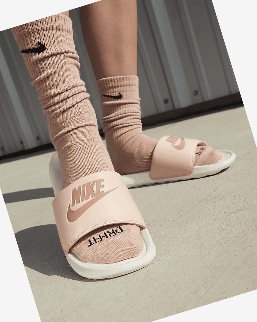 Orange / Light Nike Victori One Women's Slides | CA_2806