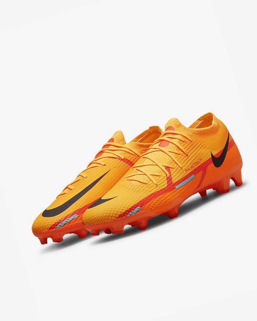 Orange / Orange / Light Red / Black Nike Phantom GT2 Pro FG Men's Soccer Cleats | CA_2444