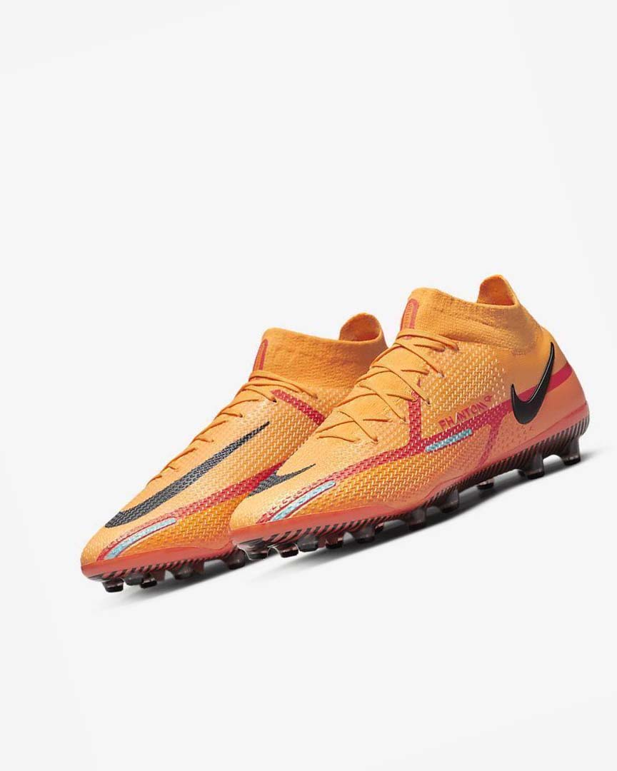 Orange / Orange / Light Red / Black Nike Phantom GT2 Dynamic Fit Elite AG-Pro Men's Soccer Cleats | CA_5554