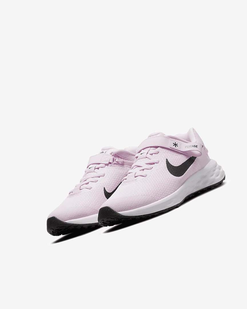 Pink / Black Nike Revolution 6 FlyEase Boys' Running Shoes | CA_2541