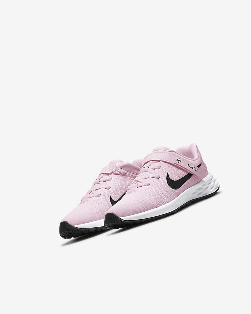 Pink / Black Nike Revolution 6 FlyEase Boys' Shoes | CA_4741