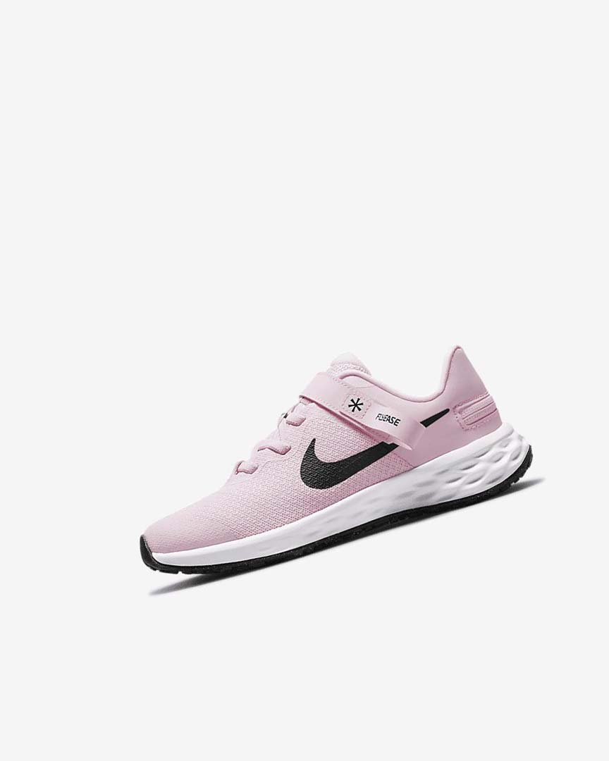 Pink / Black Nike Revolution 6 FlyEase Boys\' Shoes | CA_4741