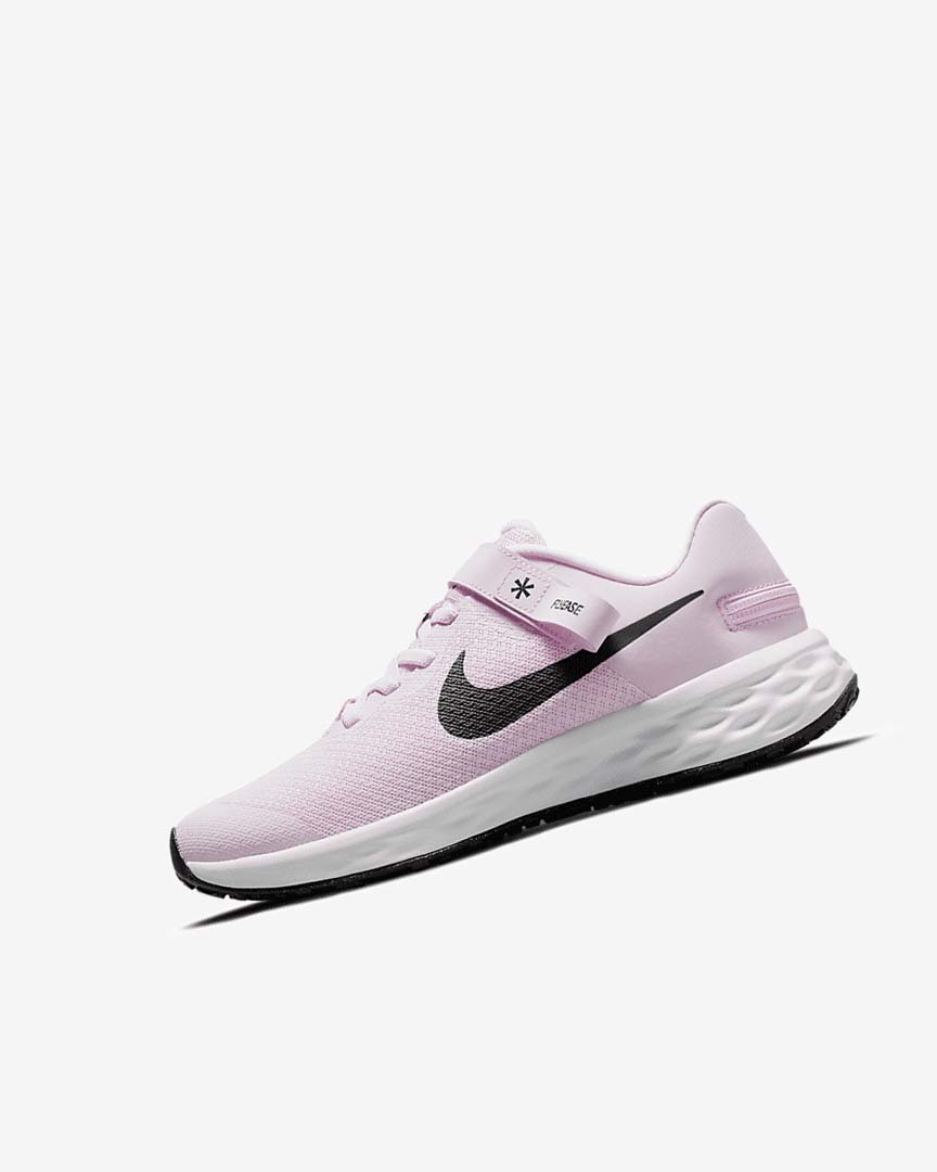 Pink / Black Nike Revolution 6 FlyEase Girls\' Running Shoes | CA_2652