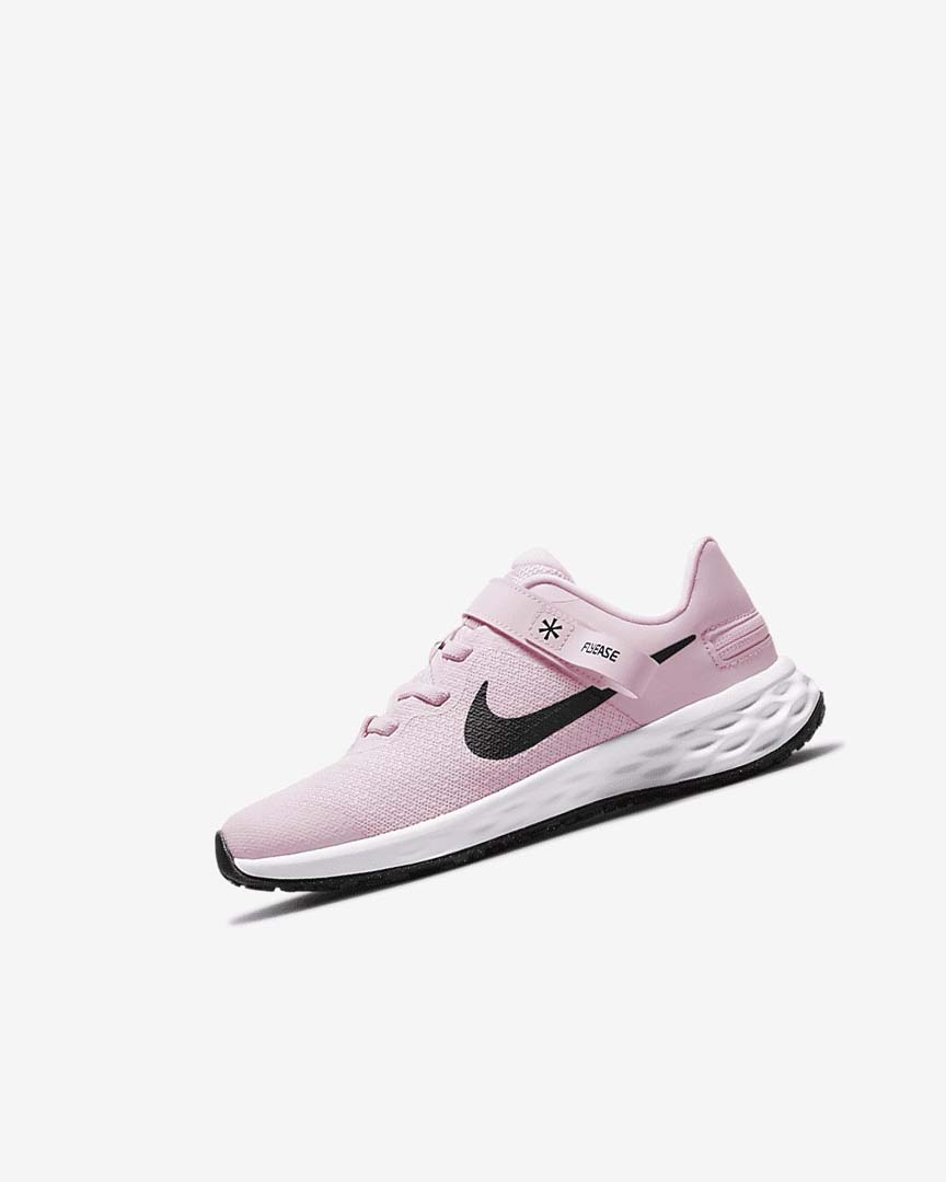 Pink / Black Nike Revolution 6 FlyEase Girls\' Shoes | CA_4621