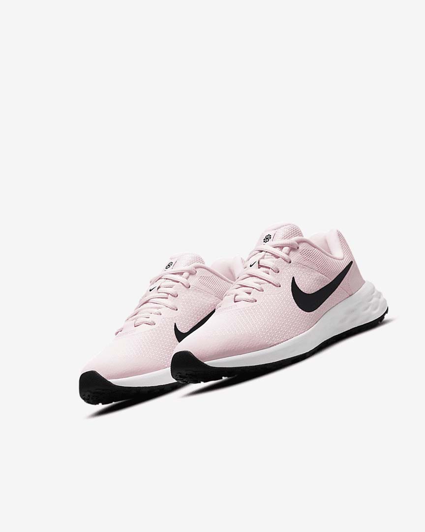Pink / Black Nike Revolution 6 Girls' Running Shoes | CA_3262
