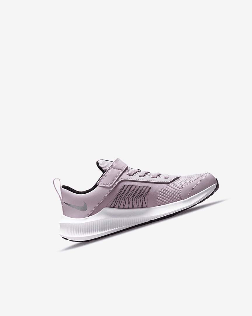 Pink / Black / White / Metal Silver Nike Downshifter 11 Girls' Shoes | CA_5172
