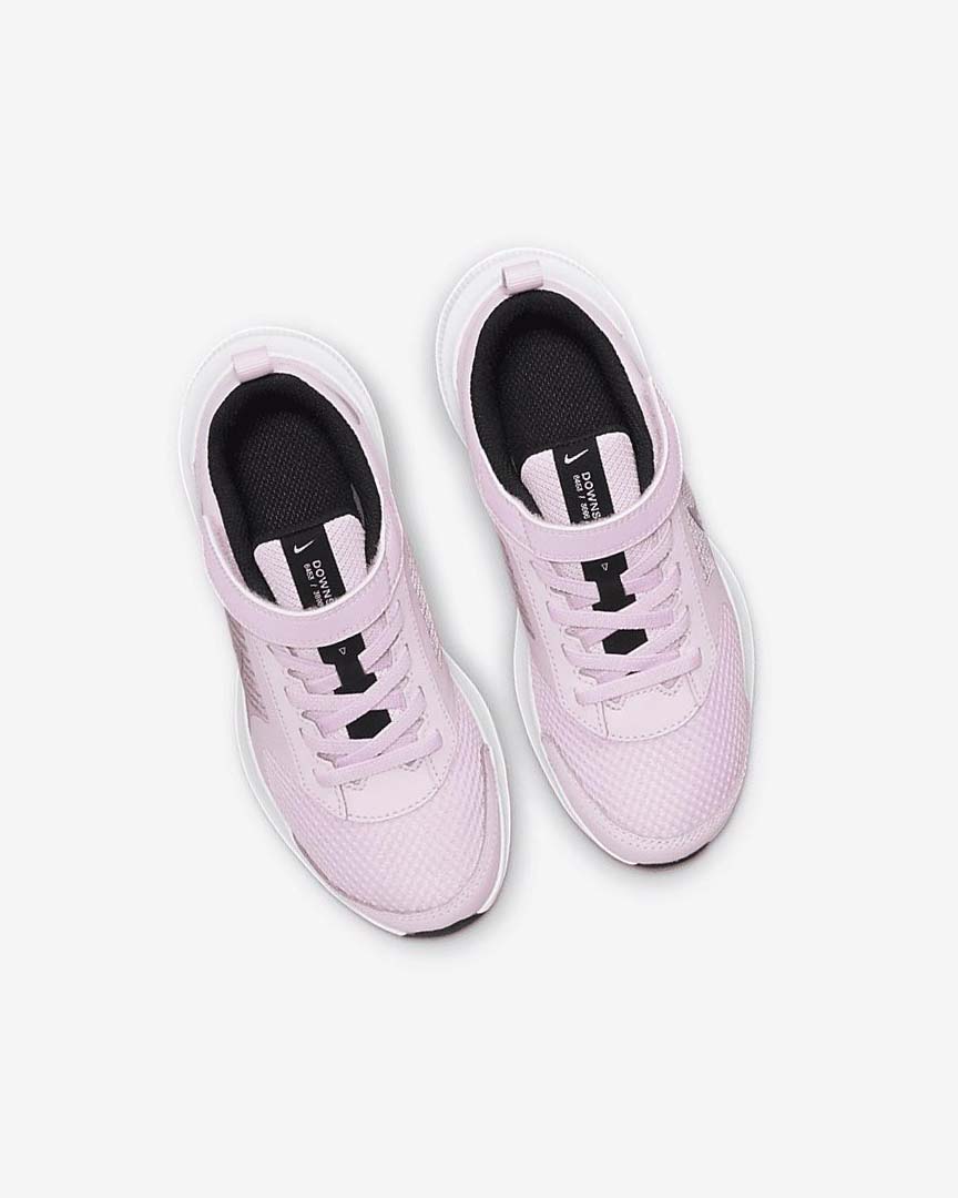 Pink / Black / White / Metal Silver Nike Downshifter 11 Girls' Shoes | CA_5172