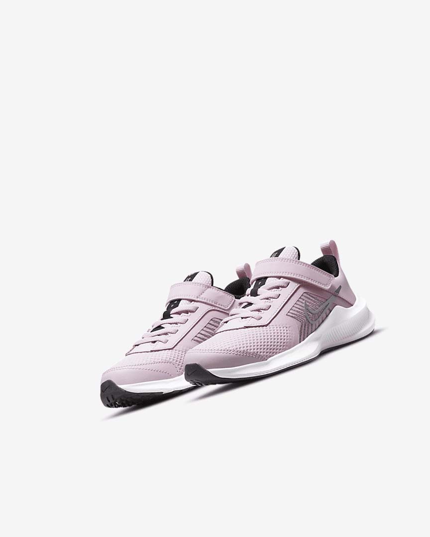 Pink / Black / White / Metal Silver Nike Downshifter 11 Girls' Shoes | CA_5172