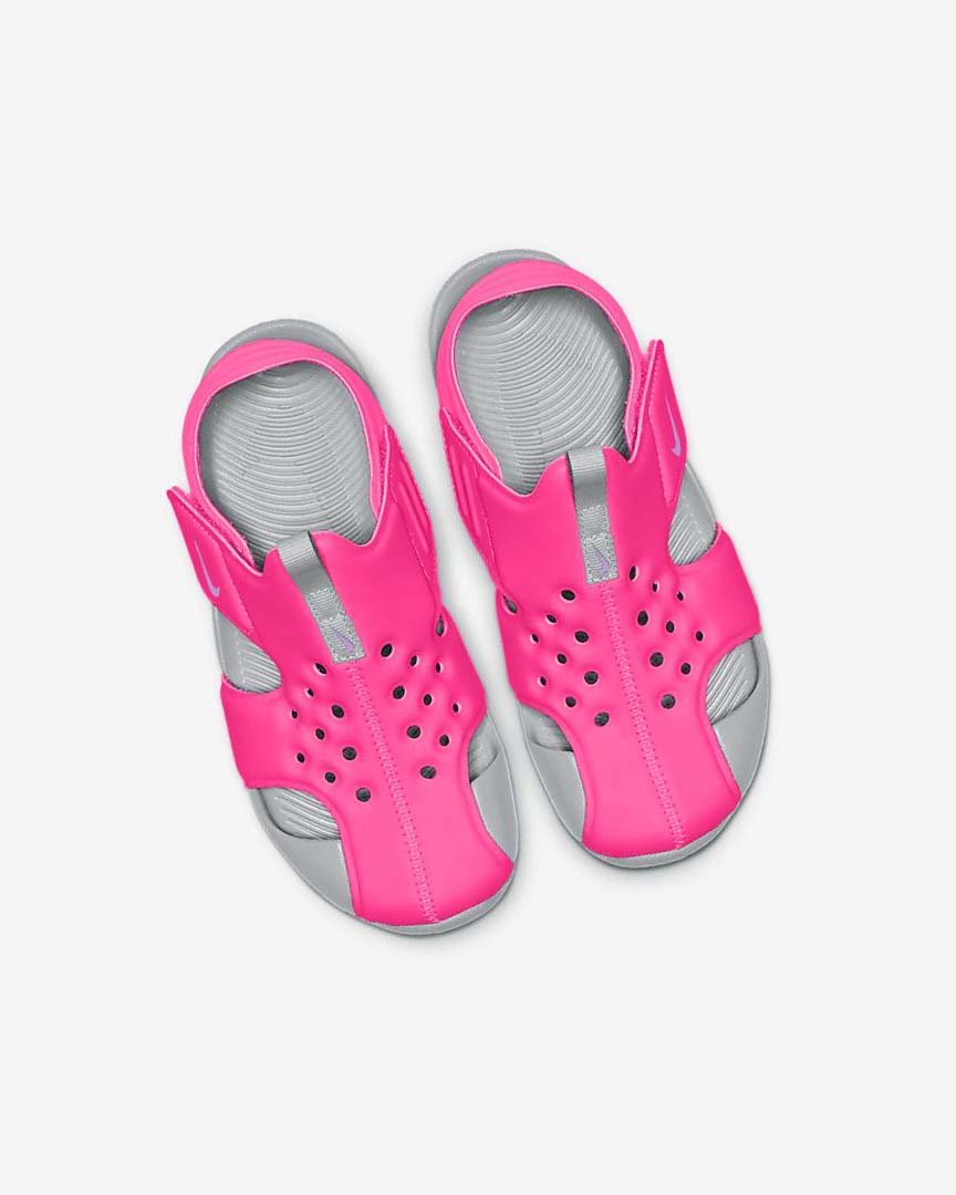 Pink / Grey / Fuchsia Nike Sunray Protect 2 Girls' Sandals | CA_4814