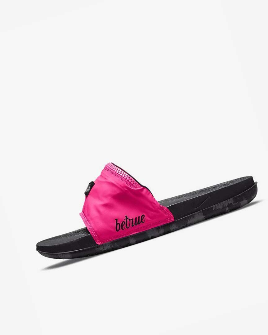 Pink Nike OffCourt Be True Men\'s Slides | CA_2728