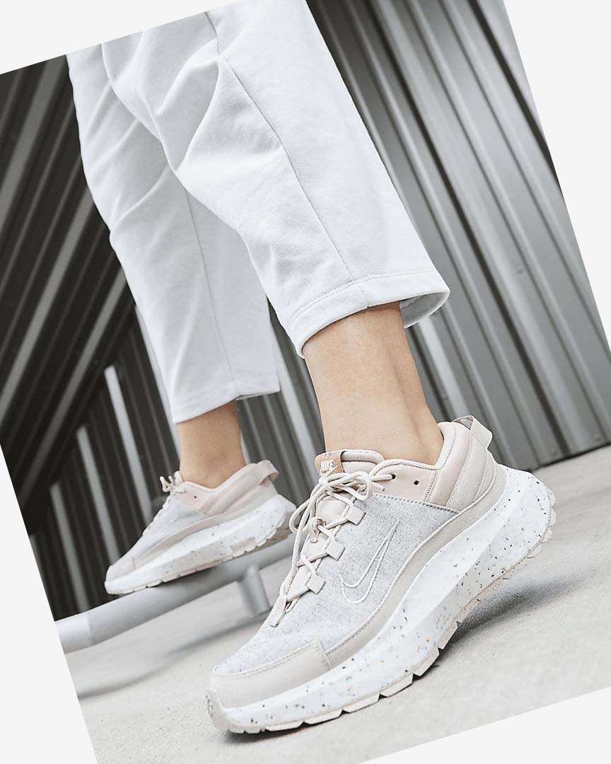 Pink / White / White / Cream Nike Crater Remixa Women's Sneakers | CA_2894