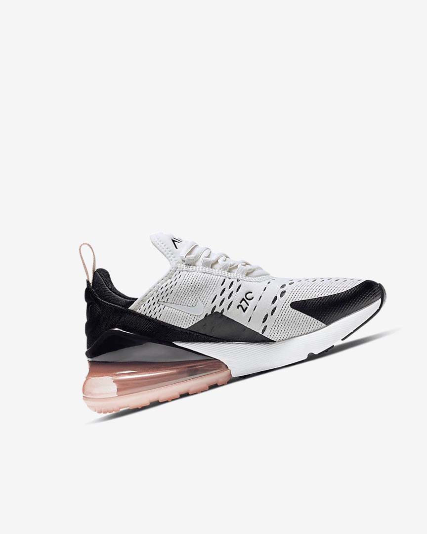 Platinum / Black / Coral / White Nike Air Max 270 Girls' Casual Shoes | CA_5196