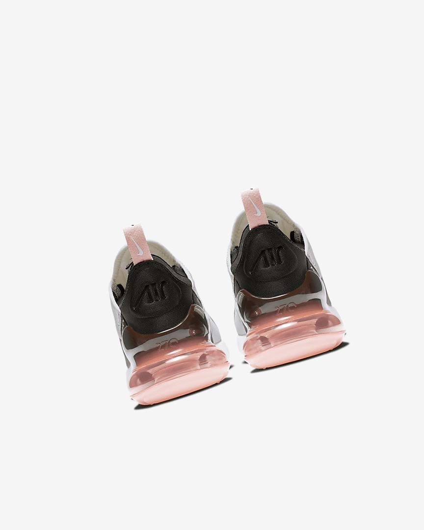 Platinum / Black / Coral / White Nike Air Max 270 Girls' Casual Shoes | CA_5196