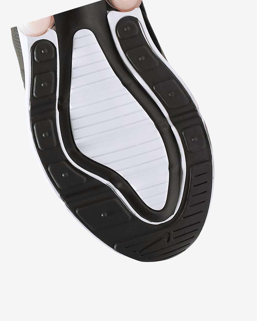 Platinum / Black / Coral / White Nike Air Max 270 Girls' Casual Shoes | CA_5196