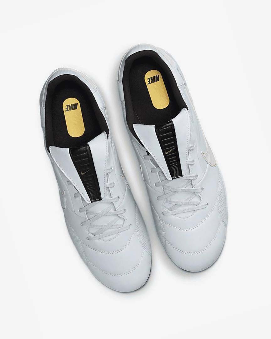 Platinum / Black / Metal Gold / White Nike The Premier 3 SG-PRO Anti-Clog Traction Men's Soccer Cleats | CA_3012