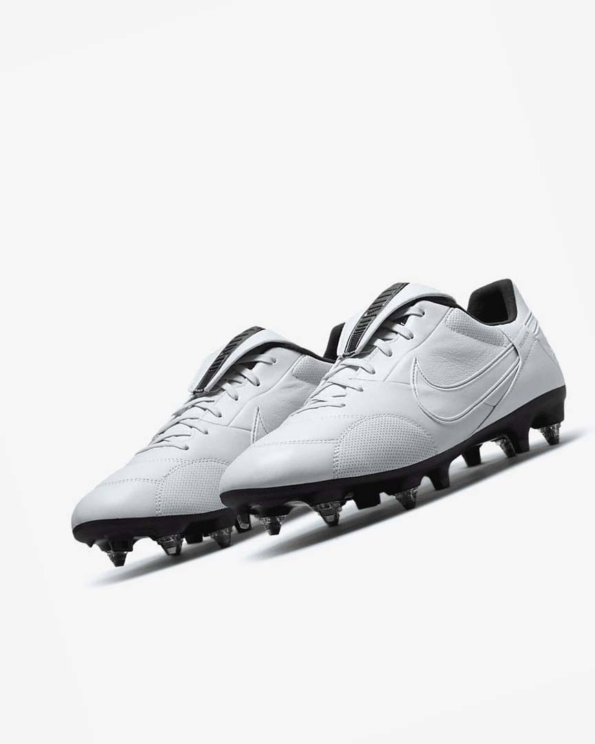 Platinum / Black / Metal Gold / White Nike The Premier 3 SG-PRO Anti-Clog Traction Men's Soccer Cleats | CA_3012