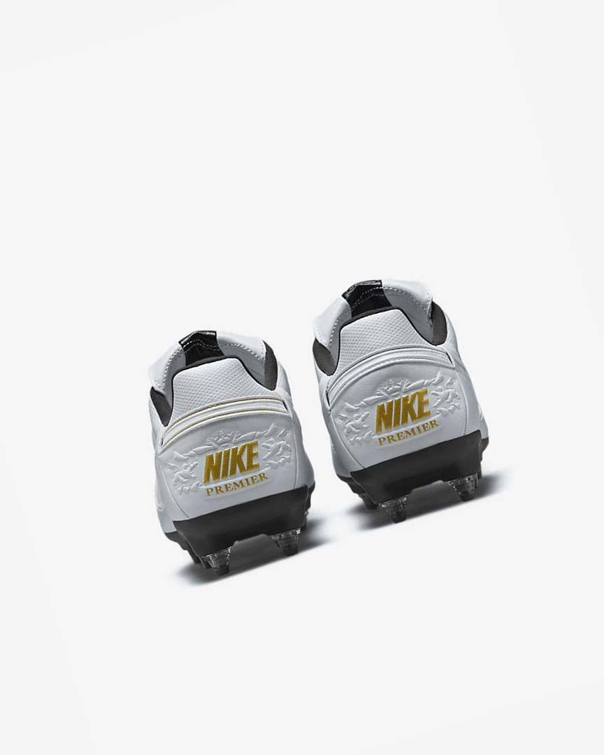 Platinum / Black / Metal Gold / White Nike The Premier 3 SG-PRO Anti-Clog Traction Men's Soccer Cleats | CA_3012