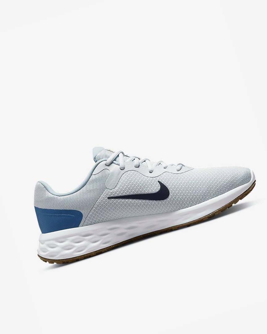 Platinum / Dark Blue / Blue / Blue Nike Revolution 6 Men's Running Shoes | CA_2747
