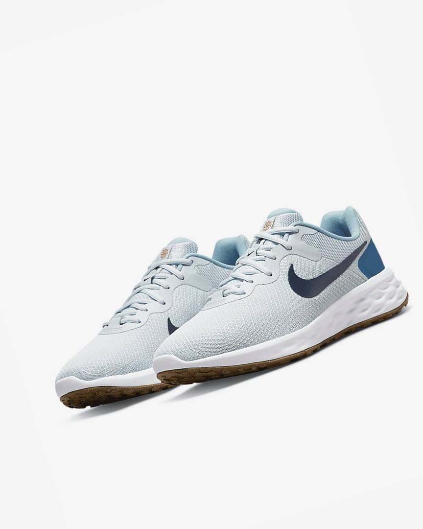 Platinum / Dark Blue / Blue / Blue Nike Revolution 6 Men's Running Shoes | CA_2747