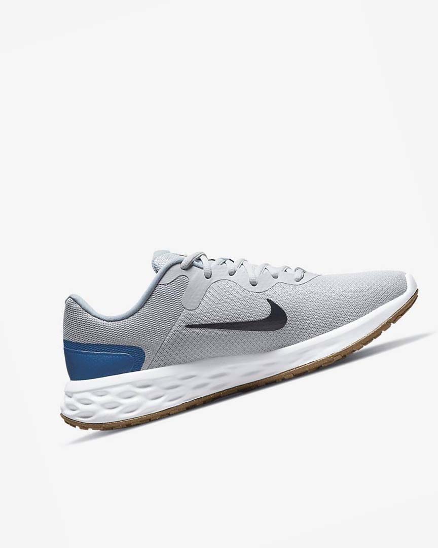Platinum / Dark Blue / Blue / Blue Nike Revolution 6 Next Nature Men's Running Shoes | CA_4857