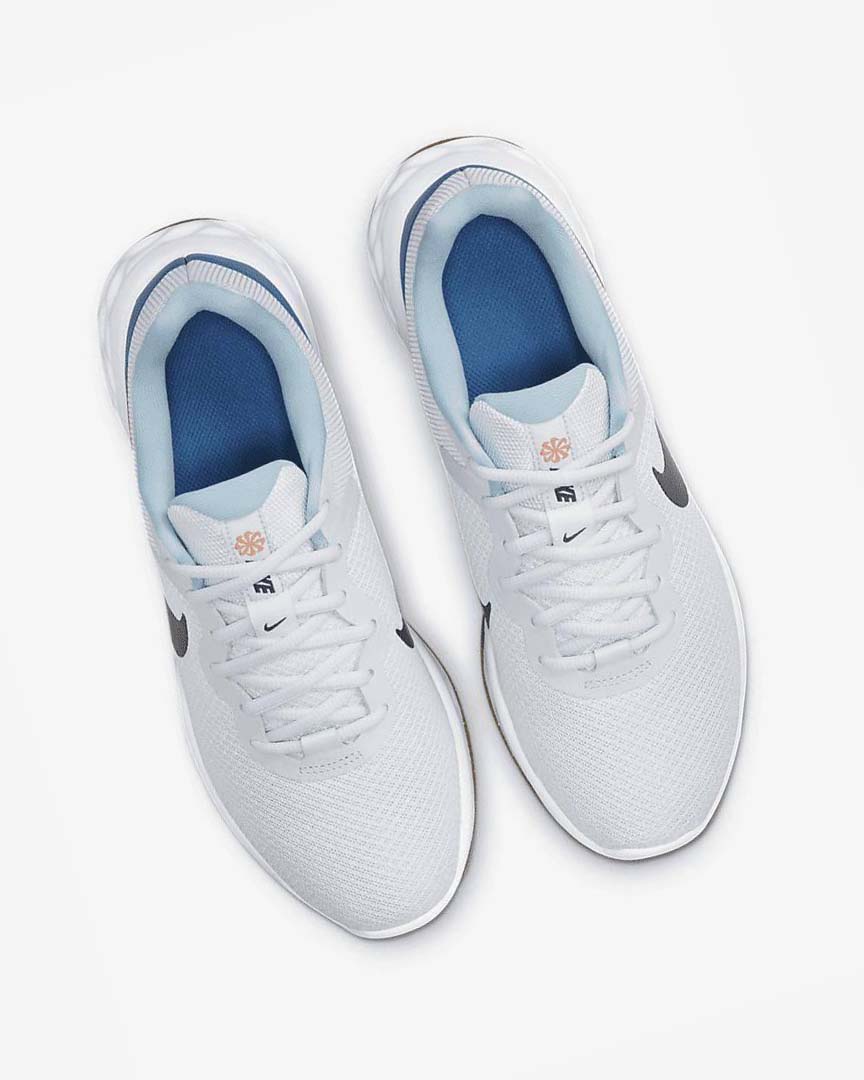 Platinum / Dark Blue / Blue / Blue Nike Revolution 6 Next Nature Men's Running Shoes | CA_4857