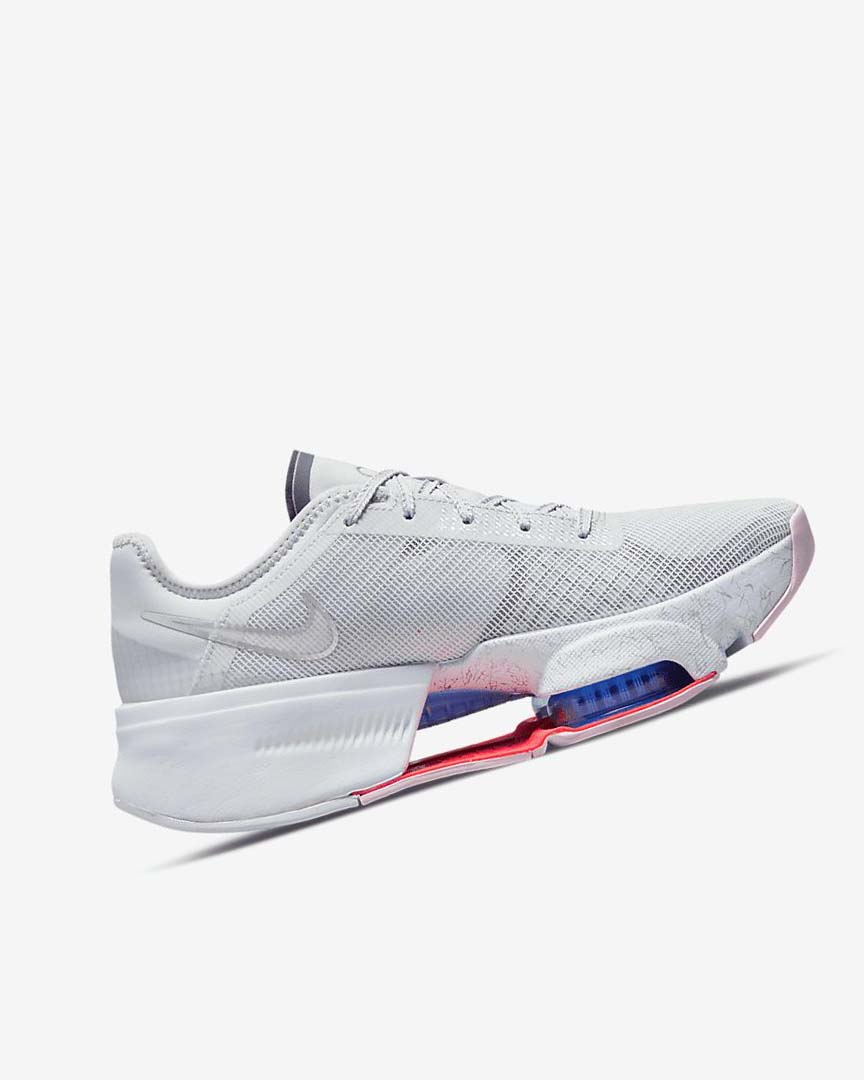 Platinum / Grey / Blue / Metal Silver Nike Air Zoom SuperRep 3 Women's Training Shoes | CA_4598