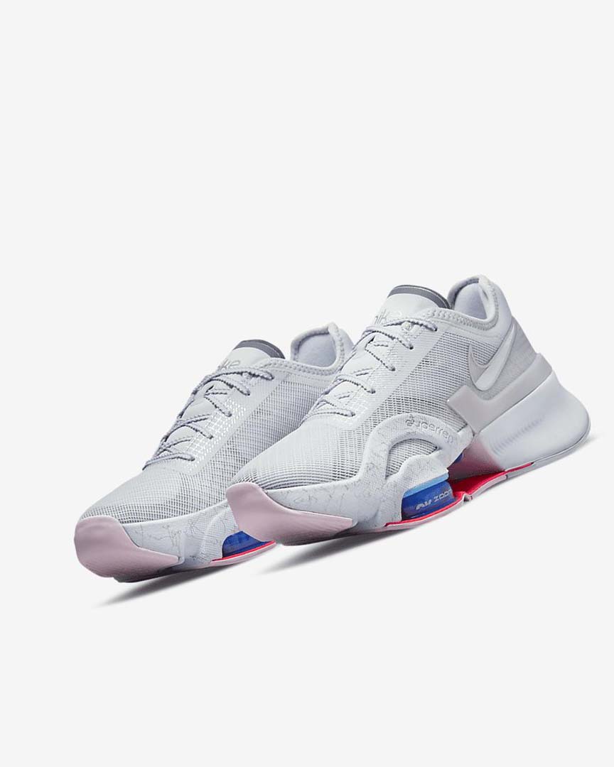 Platinum / Grey / Blue / Metal Silver Nike Air Zoom SuperRep 3 Women's Training Shoes | CA_4598