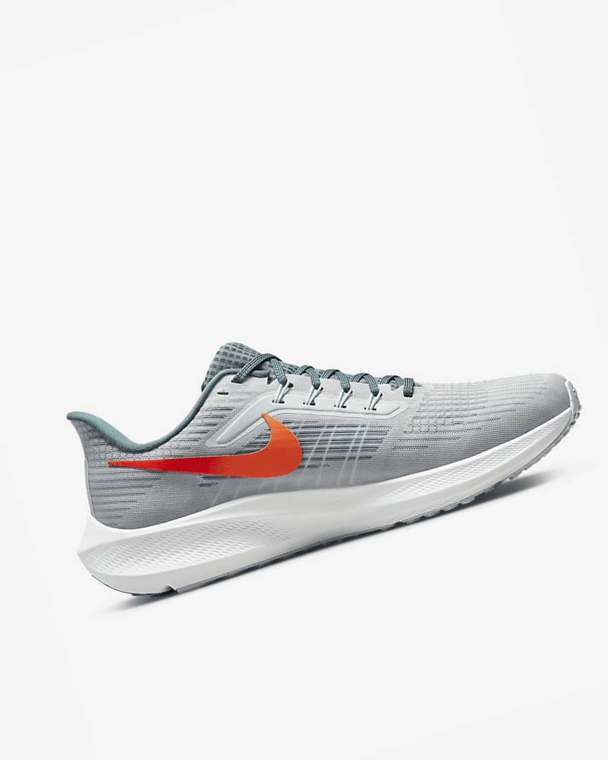 Platinum / Orange Nike Air Zoom Pegasus 39 Men's Running Shoes | CA_2491