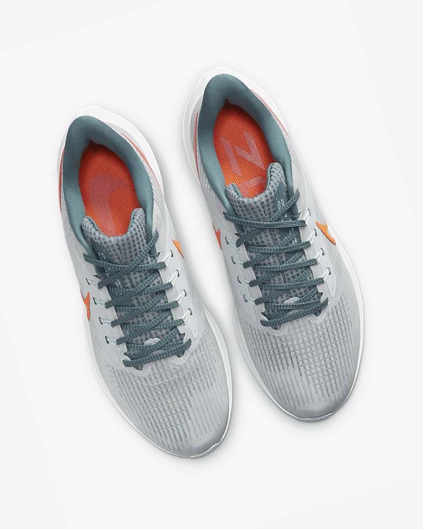 Platinum / Orange Nike Air Zoom Pegasus 39 Men's Running Shoes | CA_2491