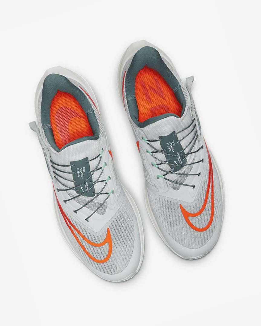 Platinum / Orange Nike Air Zoom Pegasus 39 FlyEase Men's Running Shoes | CA_3056