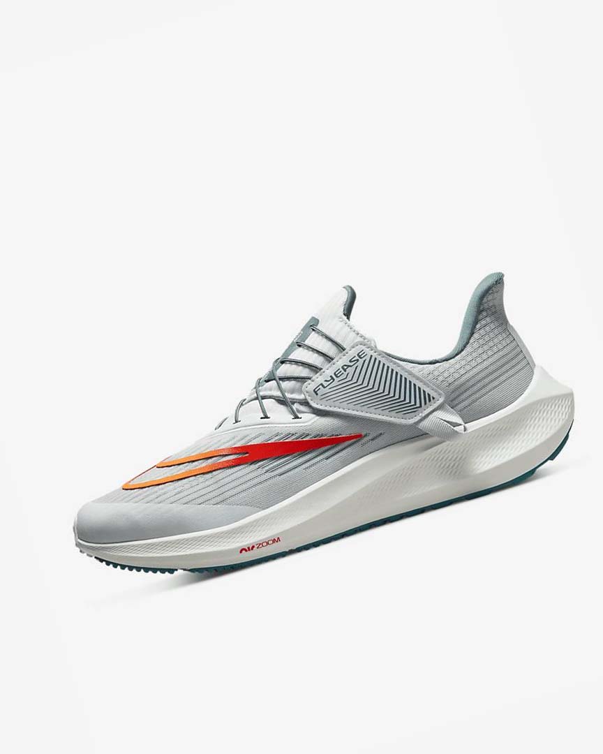 Platinum / Orange Nike Air Zoom Pegasus 39 FlyEase Men\'s Running Shoes | CA_3056
