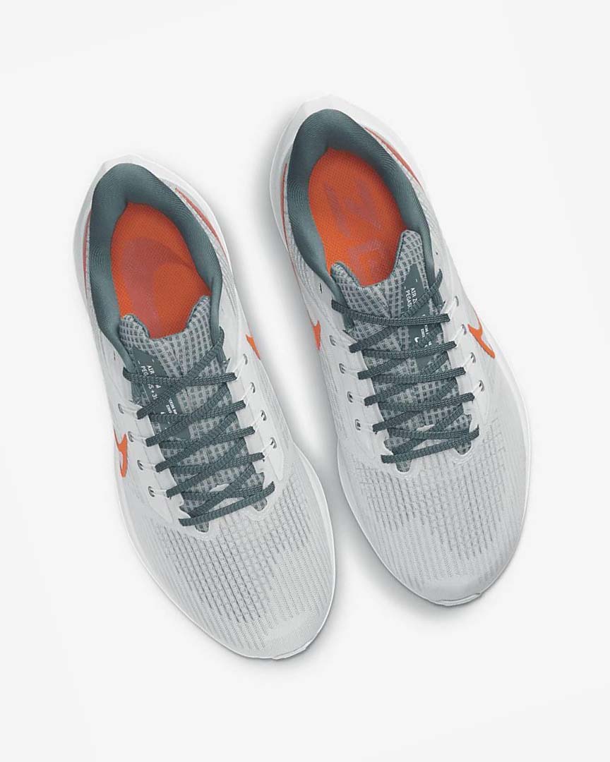 Platinum / Orange Nike Air Zoom Pegasus 39 Men's Running Shoes | CA_3238
