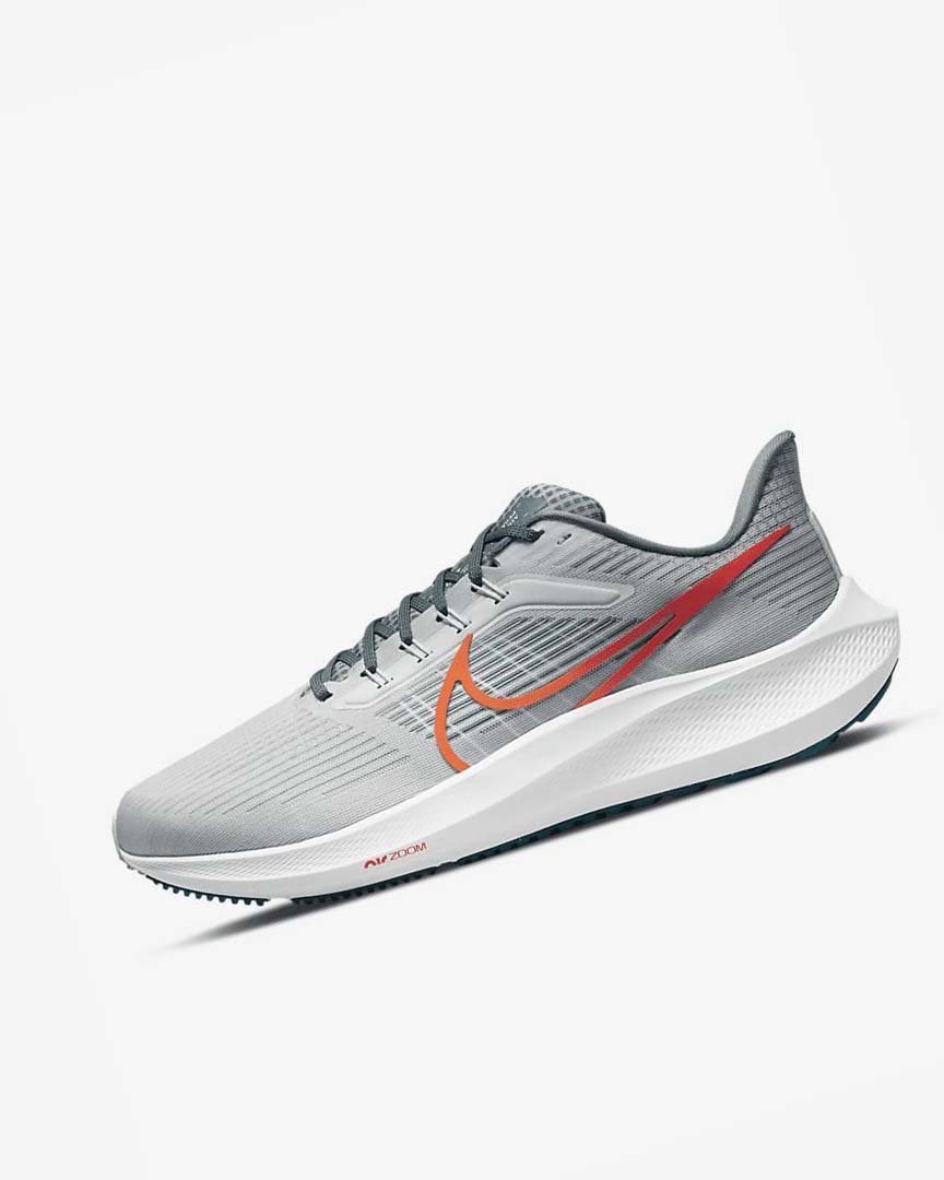 Platinum / Orange Nike Air Zoom Pegasus 39 Men\'s Running Shoes | CA_3238