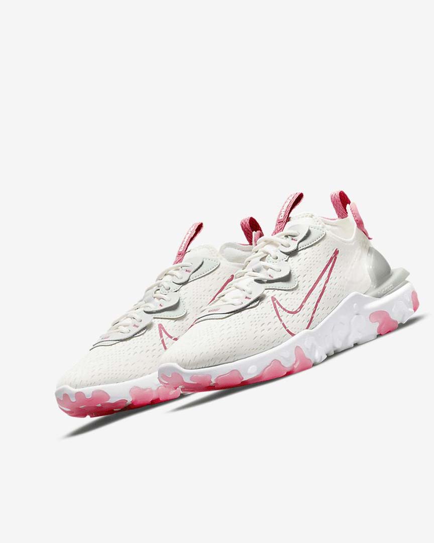 Platinum / Pink Nike React Vision Women's Running Shoes | CA_2807