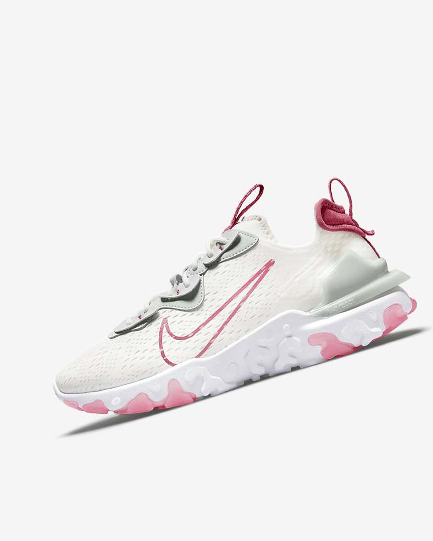 Platinum / Pink Nike React Vision Women\'s Running Shoes | CA_2807
