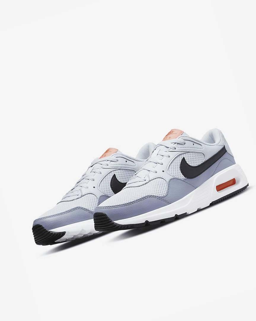 Platinum / White / Black Nike Air Max SC Men's Sneakers | CA_4872
