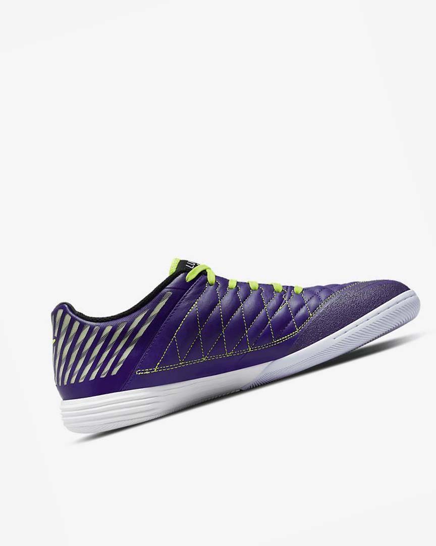 Purple / Black / White Nike Lunar Gato II IC Men's Soccer Shoes | CA_2998